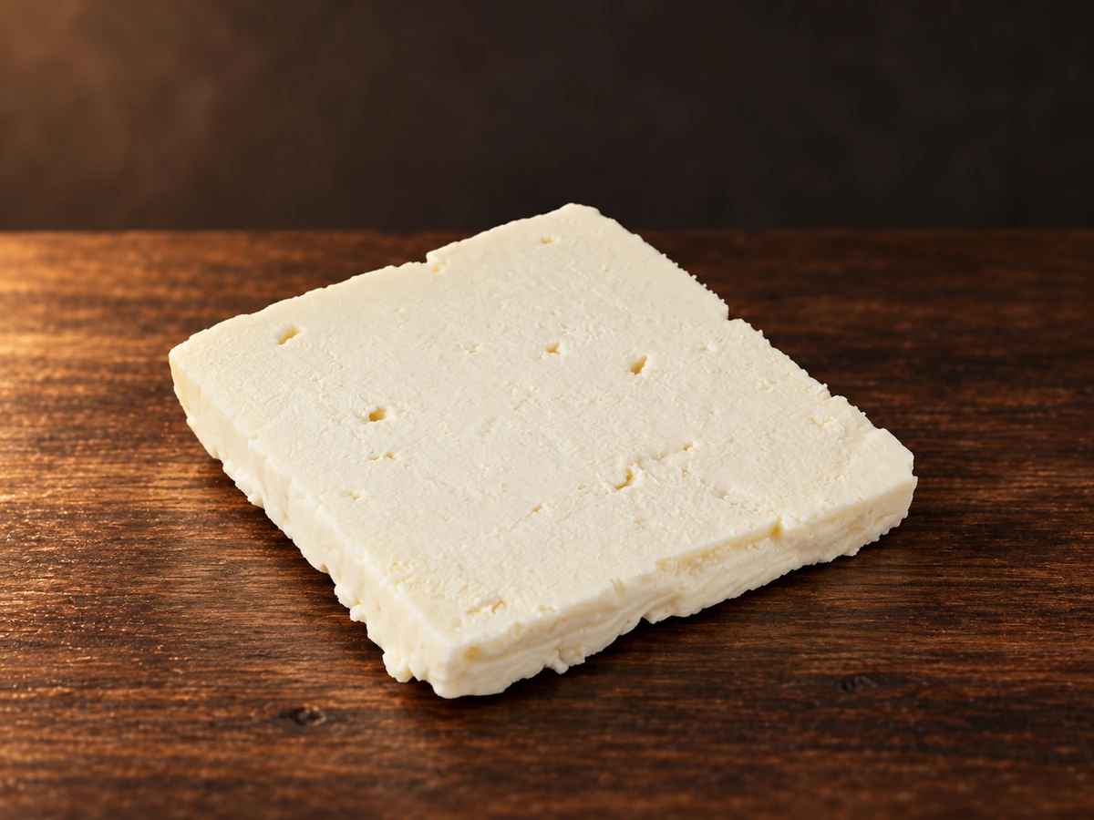 Feta op een robuuste houten kaasplank