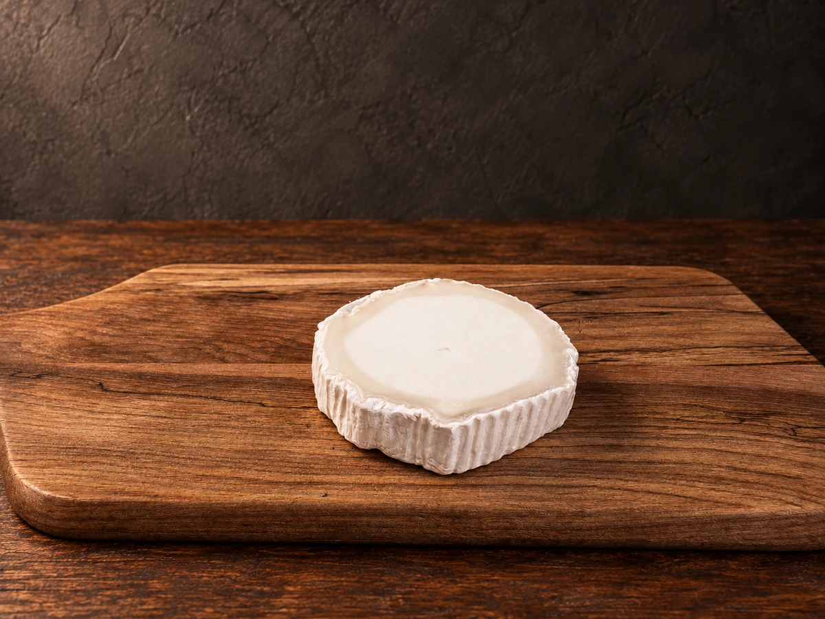 Bûche chèvre op houten plank